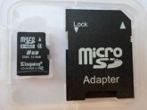 cartao de memoria  micro sd kingston 8 GB  20,00 reais