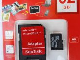 cartao de memoria micro sd sandisk 32 GB 55,00 reais